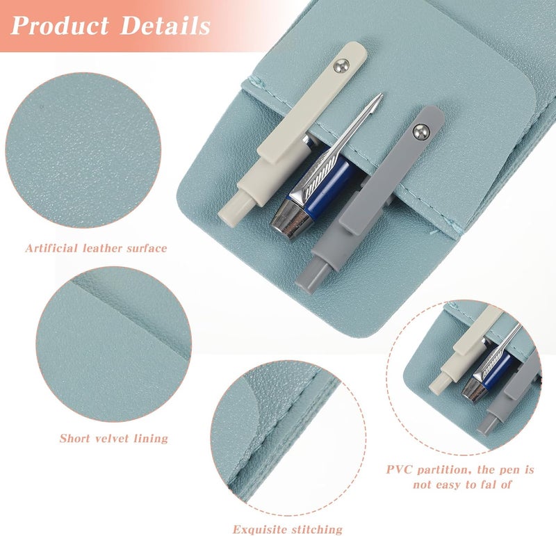 Elegaperma 4pcs Pocket Pen Holder, Pen Pocket Holder Handcrafted from Soft Faux Leather, Pocket Protectors Storage Organized, for Shirts, Pants, Lab Coats, Nurses Day Gift Hospital - Image 3